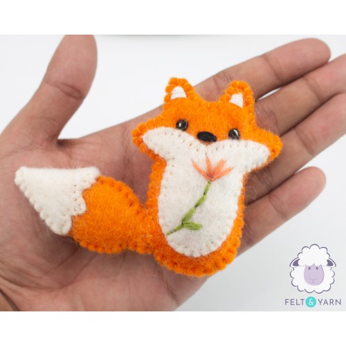 7cm Orange Cute Mini Felt Fox