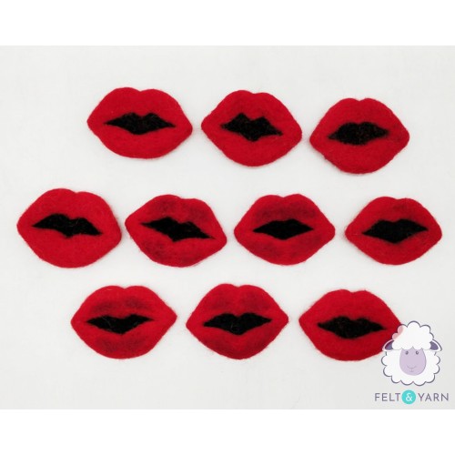 Red Plump Felt Valentine Lips for Loved Ones - Felt & Yarn