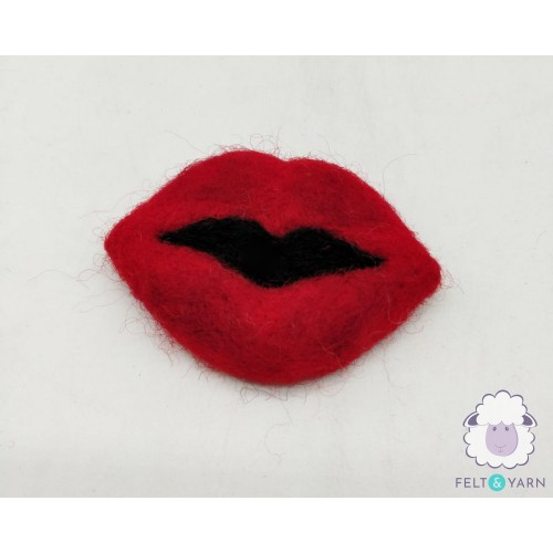 6.5cm Red Plump Felt Valentine Lips