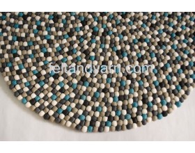 Monotone Color Felt Ball Rug for Home & Office - Felt & Yarn