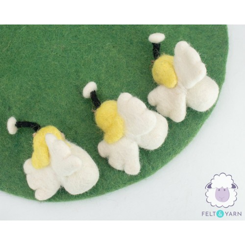 8cm White Felt Angel with Halo