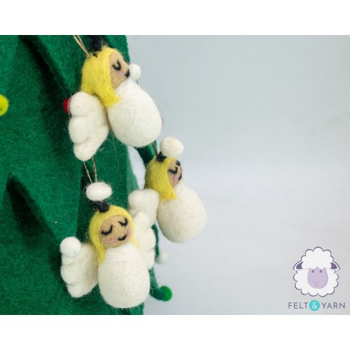 8cm White Felt Angel with Halo