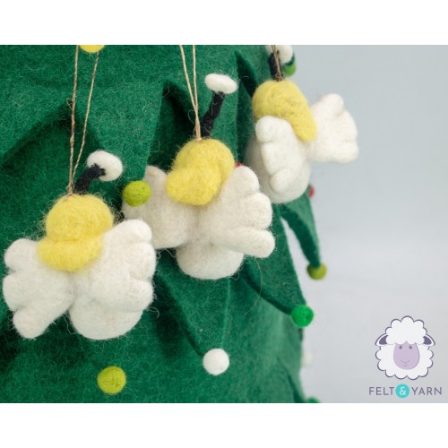 8cm White Felt Angel with Halo