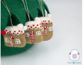 7x6cm Felt Gingerbread House