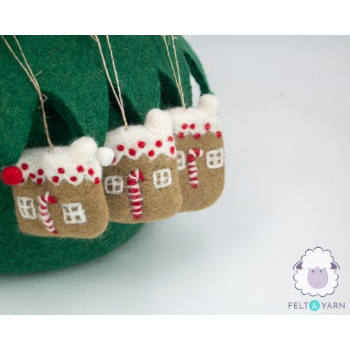 7x6cm Felt Gingerbread House