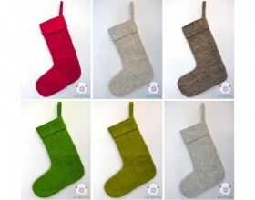 Large Christmas Stockings for Family -Felt & Yarn