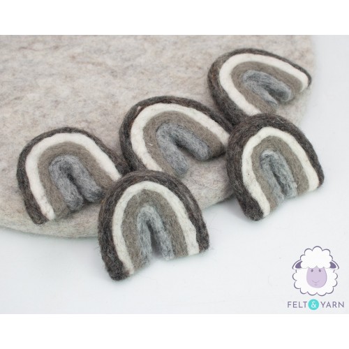 Grey Felt Rainbows for Decoration - Felt & Yarn