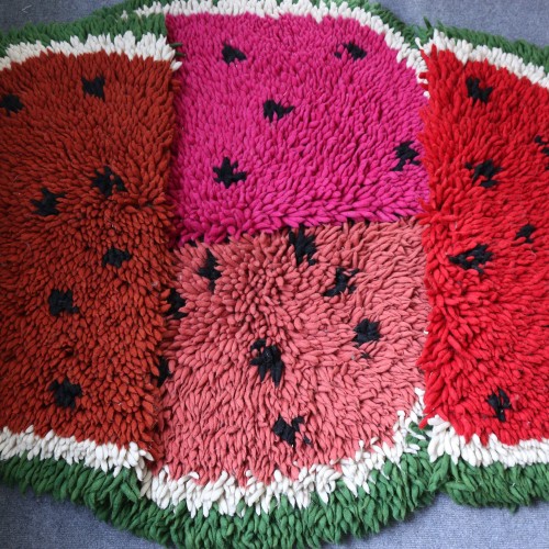Half-watermelon Felt Shag Rug