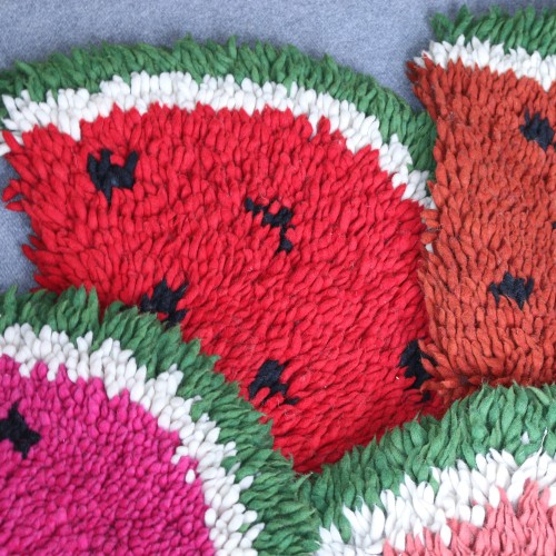 Half-watermelon Felt Shag Rug