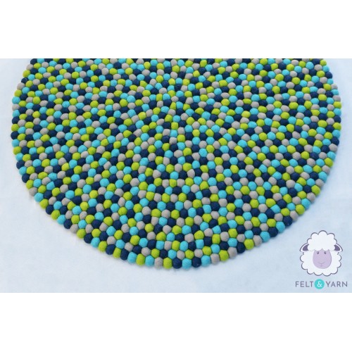 Earth tone Shade Felt Ball Rug