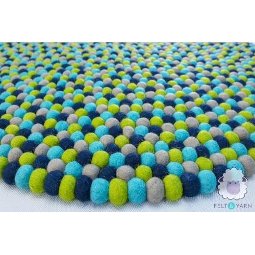 Earth tone Shade Felt Ball Rug