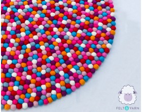 Eight Color Felt Balls Rug for Homes & Offices-Felt & Yarn