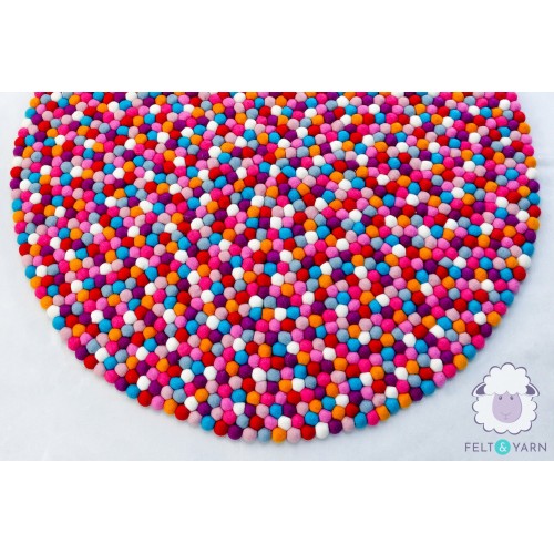 Eight Color Felt Ball Rug
