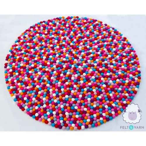 Eight Color Felt Ball Rug