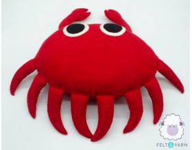 Cute Crab Felt Pillow for Kids - Felt & Yarn