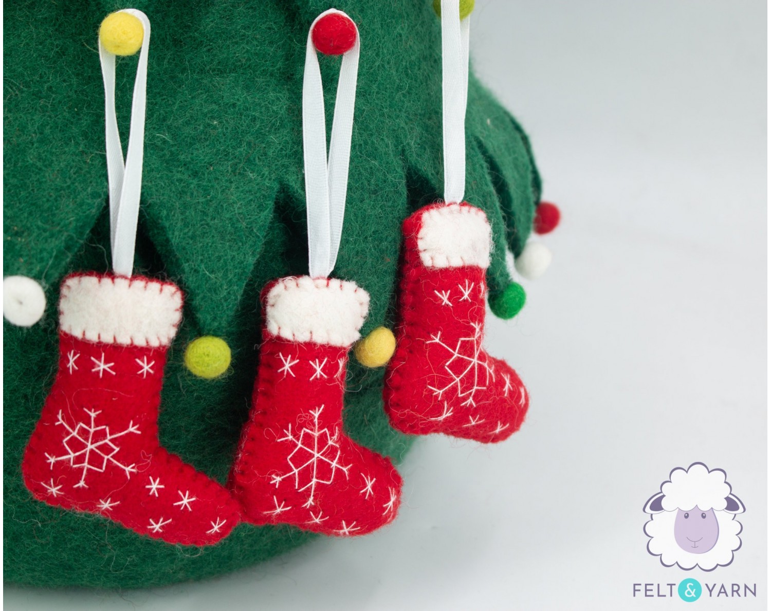 Felted Christmas Stocking for Home Décor - Felt & Yarn Felted Christmas Stocking for Home Décor - Felt & Yarn