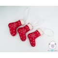 Felt Red Stocking with Snowflake Design