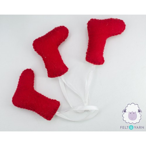 Felt Red Stocking with Snowflake Design