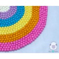 Six-color Layered Rainbow Felt Ball Rug