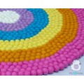 Six-color Layered Rainbow Felt Ball Rug