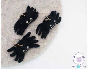2cm Cheeky Felt Black Spider
