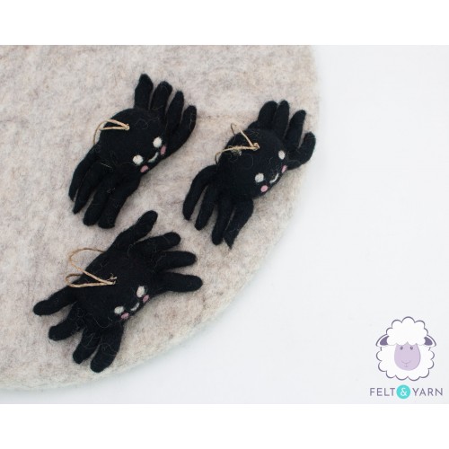2cm Cheeky Felt Black Spider