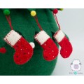 6cm Red Mini Felt Christmas Socks Ornament