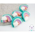 Felt Rainbow with Cloud for Kids Room- Felt & yarn