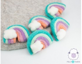 Felt Rainbow with Cloud for Kids Room- Felt & yarn