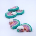 7x6cm Teal Felt Rainbow with Cloud