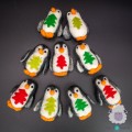 10cm Wool Felt Penguin Ornament with Tree Design