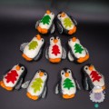 10cm Wool Felt Penguin Ornament with Tree Design