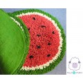 Unique Full Watermelon Shag Rug - Felt & Yarn Unique Full Watermelon Shag Rug - Felt & Yarn