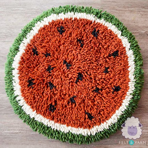 Full Watermelon Felt Shag Rug