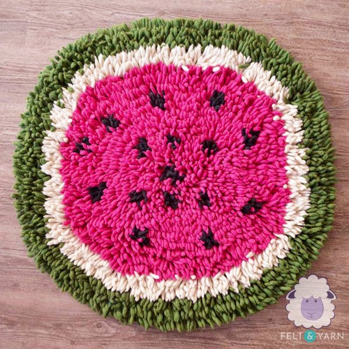 Full Watermelon Felt Shag Rug