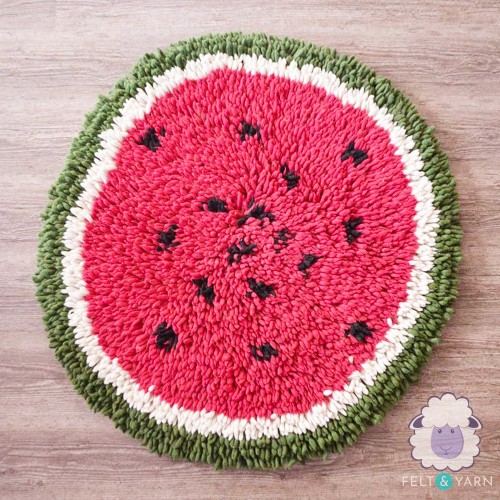 Full Watermelon Felt Shag Rug