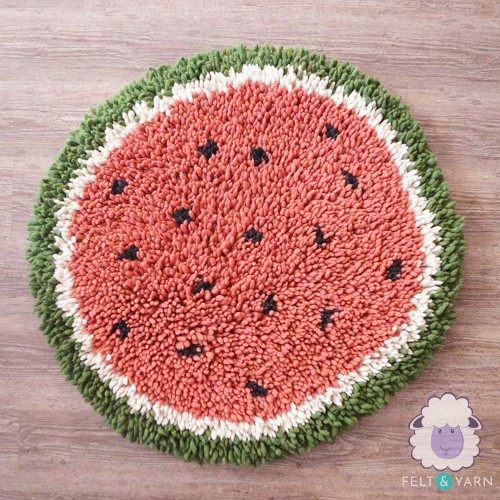 Full Watermelon Felt Shag Rug