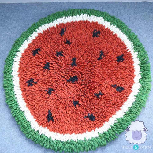 Full Watermelon Felt Shag Rug