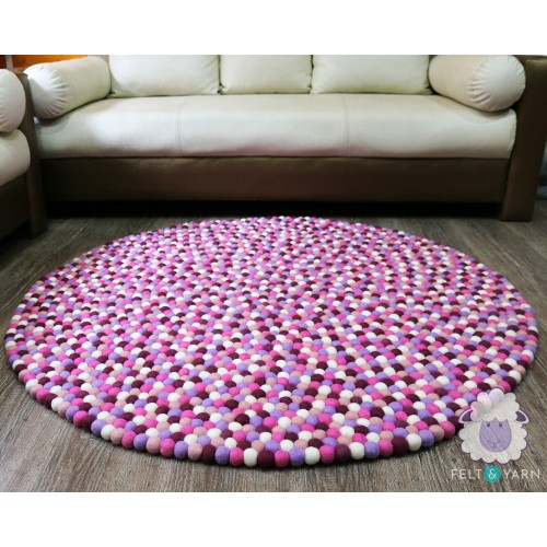Multicolor Felt Ball Rug