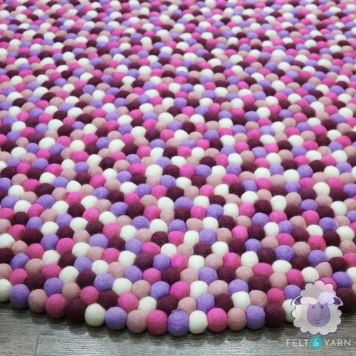 Multicolor Felt Ball Rug