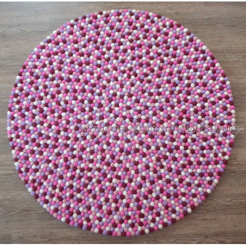 Multicolor Felt Ball Rug