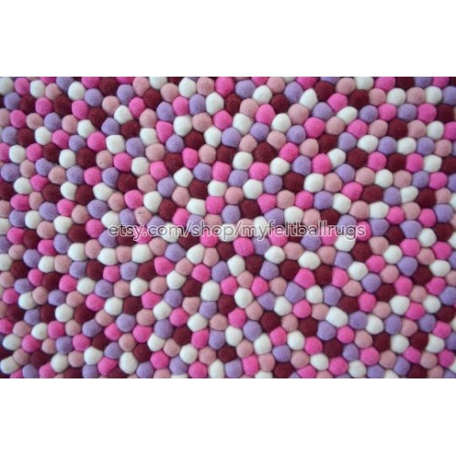 Multicolor Felt Ball Rug
