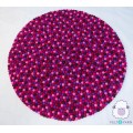 Dark Pink and Purple Round Felt Ball Rug