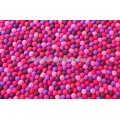 Dark Pink and Purple Round Felt Ball Rug