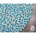 Bluish Grey Round Felt Ball Rug