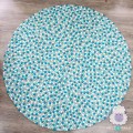 Bluish Grey Round Felt Ball Rug