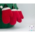Wool Felt Red Mitten for Christmas Decorations