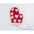Wool Felt Red Mitten for Christmas Decorations