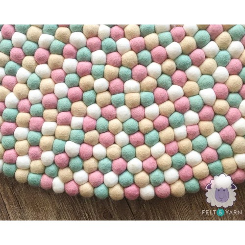 Pastel Color Felt Ball Rug