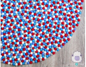 Four Color Felt Ball Rug
